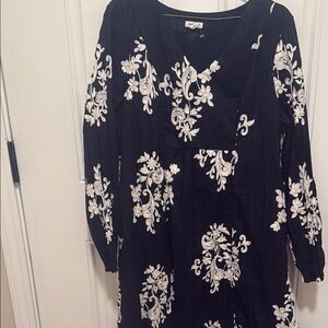 Westport Blue and White Long Sleeve Sundress
